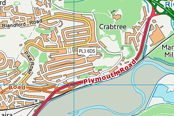 PL3 6DS map - OS VectorMap District (Ordnance Survey)