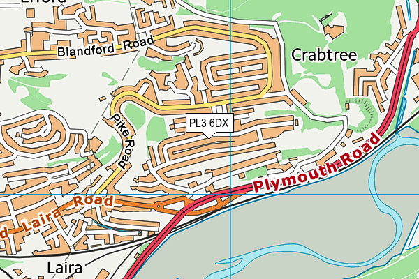 PL3 6DX map - OS VectorMap District (Ordnance Survey)