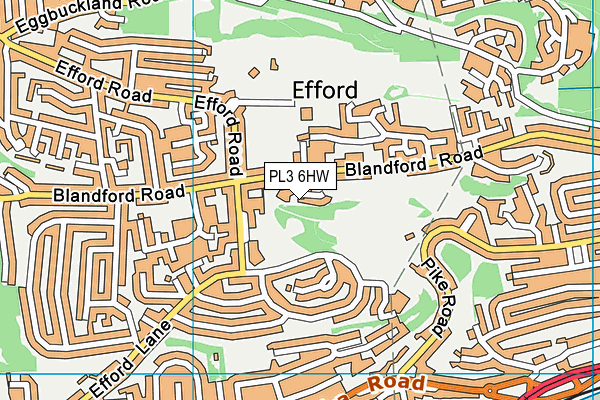 PL3 6HW map - OS VectorMap District (Ordnance Survey)