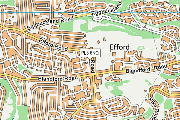 Higher Efford Playing Fields map (PL3 6NQ) - OS VectorMap District (Ordnance Survey)