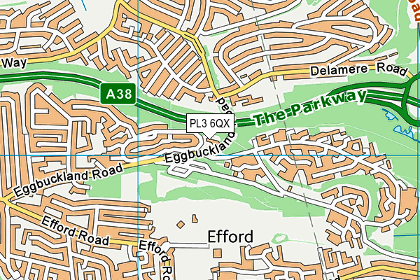 PL3 6QX map - OS VectorMap District (Ordnance Survey)