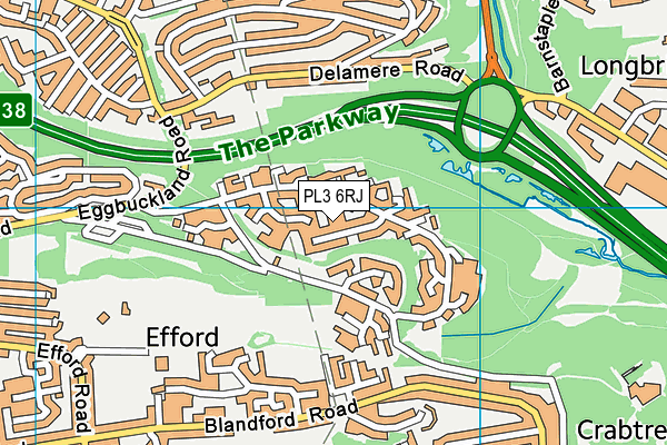 PL3 6RJ map - OS VectorMap District (Ordnance Survey)