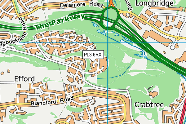 PL3 6RX map - OS VectorMap District (Ordnance Survey)