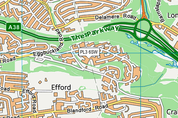 PL3 6SW map - OS VectorMap District (Ordnance Survey)