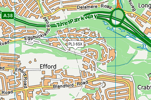 PL3 6SX map - OS VectorMap District (Ordnance Survey)