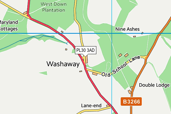 PL30 3AD map - OS VectorMap District (Ordnance Survey)