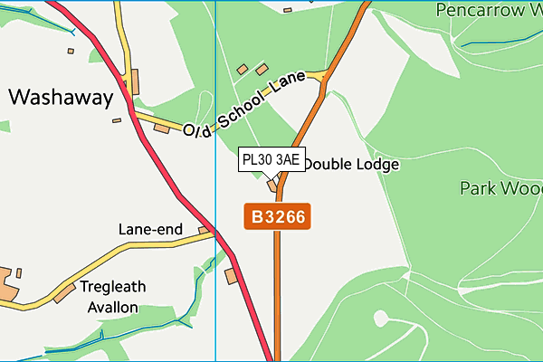 PL30 3AE map - OS VectorMap District (Ordnance Survey)