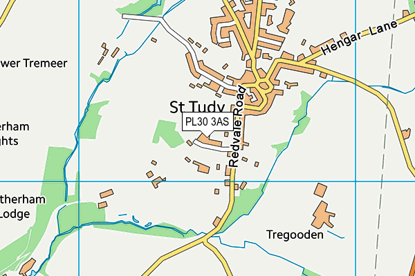 St Tudy Playing Field map (PL30 3AS) - OS VectorMap District (Ordnance Survey)
