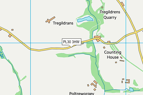 PL30 3HW map - OS VectorMap District (Ordnance Survey)