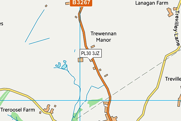 PL30 3JZ map - OS VectorMap District (Ordnance Survey)