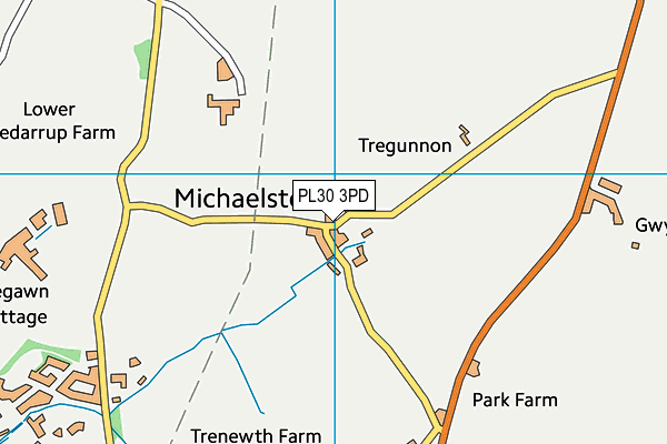 PL30 3PD map - OS VectorMap District (Ordnance Survey)