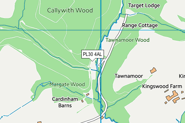 Cardinham Woods map (PL30 4AL) - OS VectorMap District (Ordnance Survey)