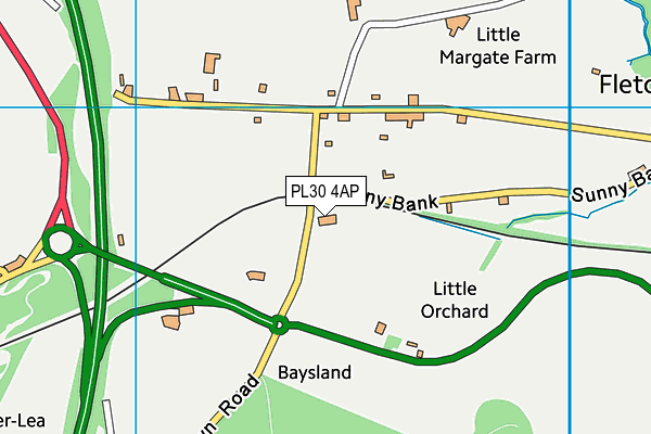 PL30 4AP map - OS VectorMap District (Ordnance Survey)