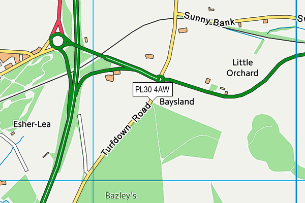 Bodmin Rfc (Clifden Park) map (PL30 4AW) - OS VectorMap District (Ordnance Survey)
