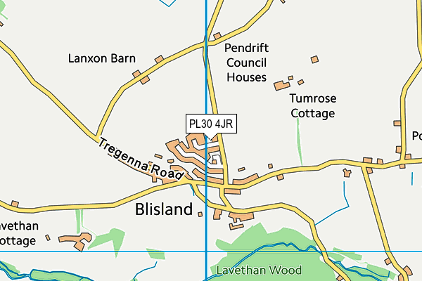 PL30 4JR map - OS VectorMap District (Ordnance Survey)