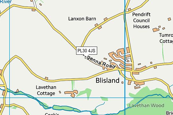 PL30 4JS map - OS VectorMap District (Ordnance Survey)