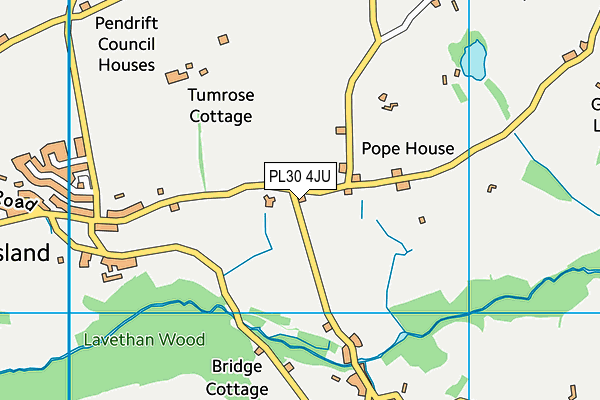 PL30 4JU map - OS VectorMap District (Ordnance Survey)