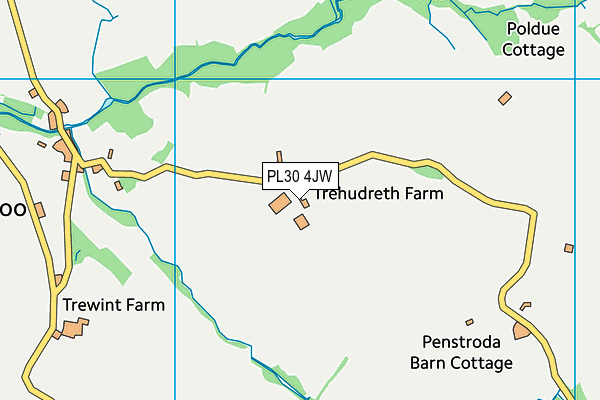 PL30 4JW map - OS VectorMap District (Ordnance Survey)