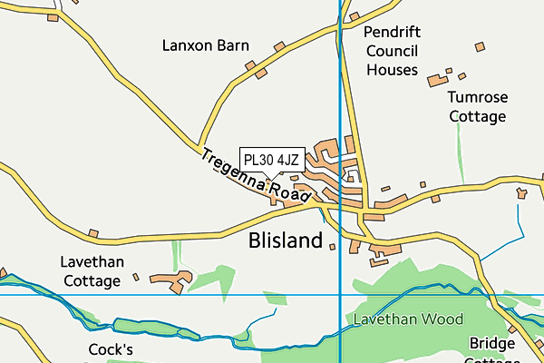 PL30 4JZ map - OS VectorMap District (Ordnance Survey)