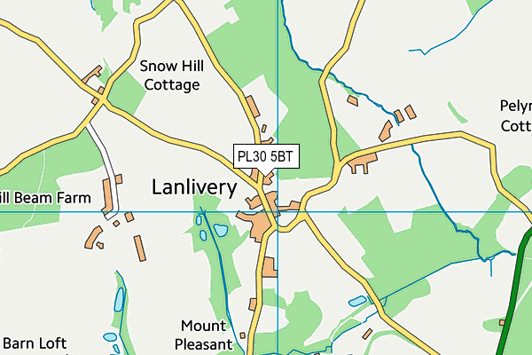 Lanlivery Primary Academy map (PL30 5BT) - OS VectorMap District (Ordnance Survey)