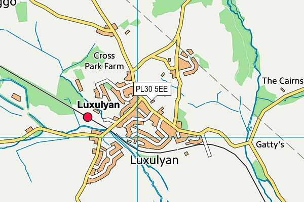 Luxulyan Primary School map (PL30 5EE) - OS VectorMap District (Ordnance Survey)