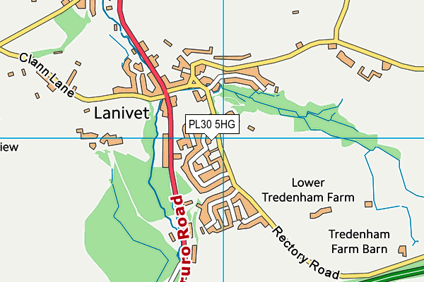 One For All Lanivet Parish Community Centre map (PL30 5HG) - OS VectorMap District (Ordnance Survey)
