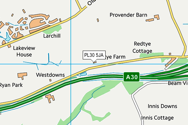 PL30 5JA map - OS VectorMap District (Ordnance Survey)