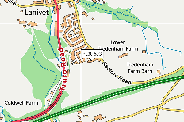 PL30 5JG map - OS VectorMap District (Ordnance Survey)