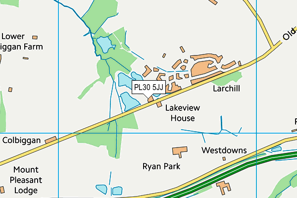 Bodmin Holiday Park map (PL30 5JJ) - OS VectorMap District (Ordnance Survey)