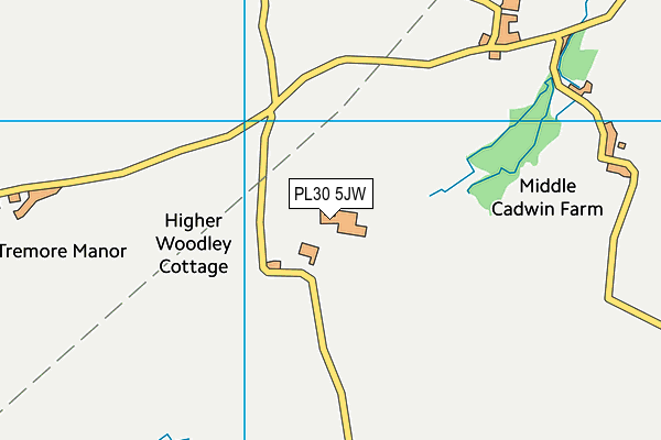 PL30 5JW map - OS VectorMap District (Ordnance Survey)