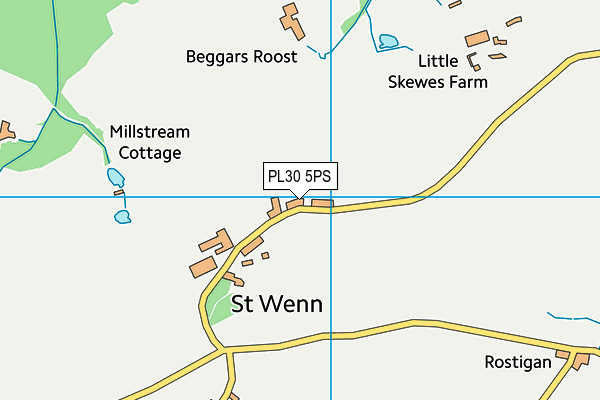 St Wenn School map (PL30 5PS) - OS VectorMap District (Ordnance Survey)