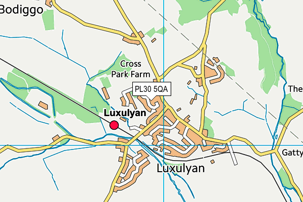 Luxulyan Village Hall map (PL30 5QA) - OS VectorMap District (Ordnance Survey)