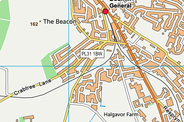 PL31 1BW map - OS VectorMap District (Ordnance Survey)