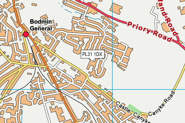 PL31 1DX map - OS VectorMap District (Ordnance Survey)