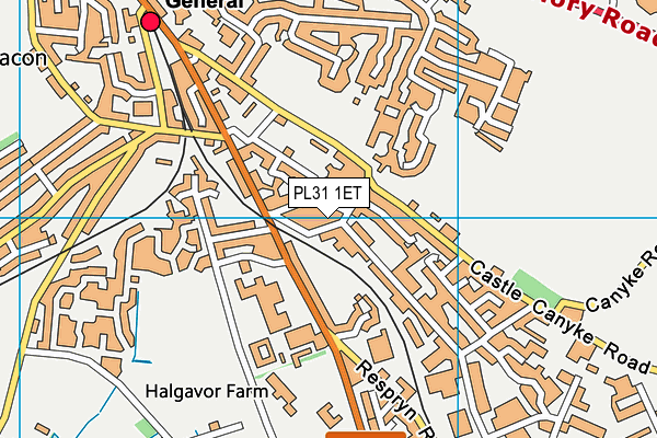 PL31 1ET map - OS VectorMap District (Ordnance Survey)