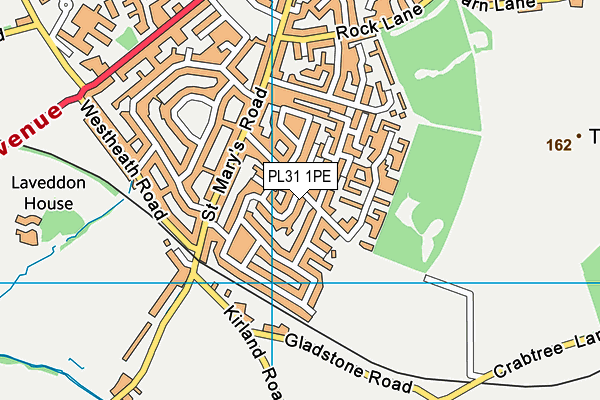 PL31 1PE map - OS VectorMap District (Ordnance Survey)