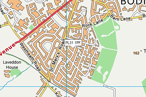 PL31 1PF map - OS VectorMap District (Ordnance Survey)