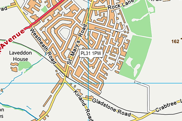 PL31 1PW map - OS VectorMap District (Ordnance Survey)