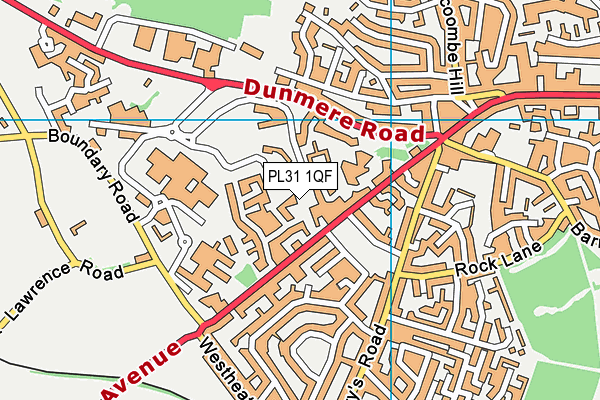 PL31 1QF map - OS VectorMap District (Ordnance Survey)