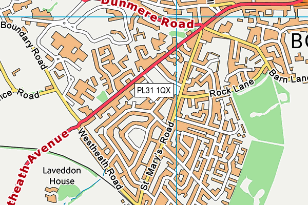 PL31 1QX map - OS VectorMap District (Ordnance Survey)