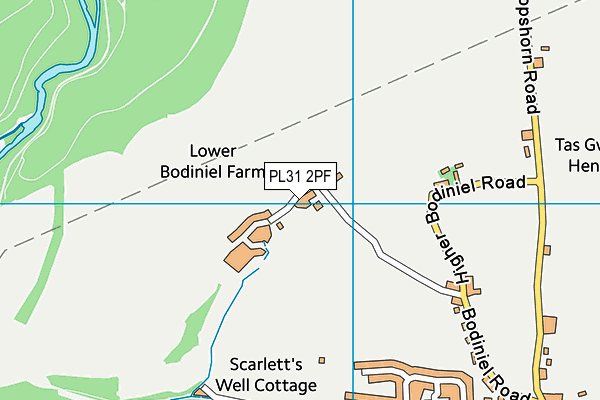 PL31 2PF map - OS VectorMap District (Ordnance Survey)