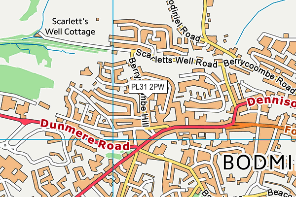 PL31 2PW map - OS VectorMap District (Ordnance Survey)