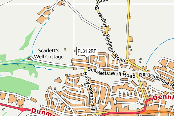 PL31 2RF map - OS VectorMap District (Ordnance Survey)