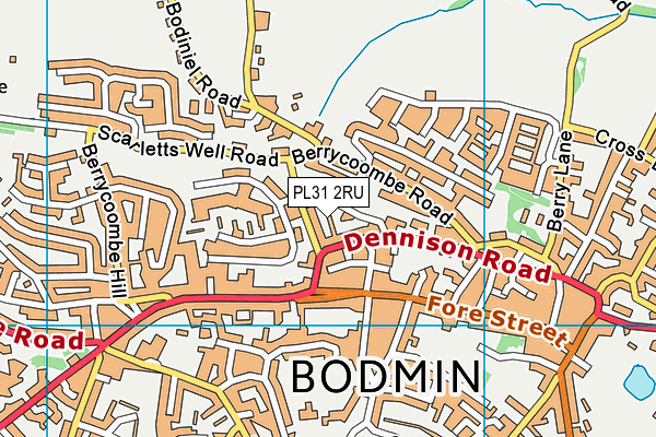 PL31 2RU map - OS VectorMap District (Ordnance Survey)