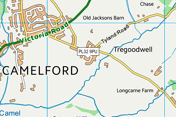 PL32 9PU map - OS VectorMap District (Ordnance Survey)