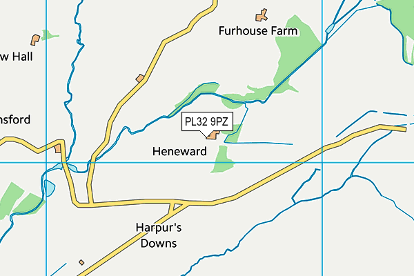 PL32 9PZ map - OS VectorMap District (Ordnance Survey)