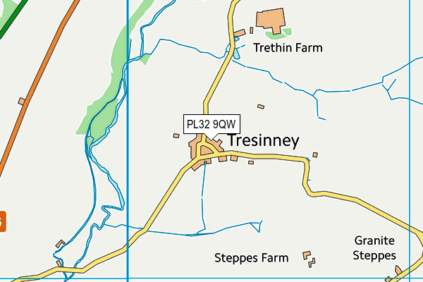 PL32 9QW map - OS VectorMap District (Ordnance Survey)