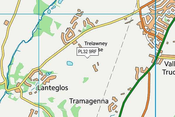 PL32 9RF map - OS VectorMap District (Ordnance Survey)