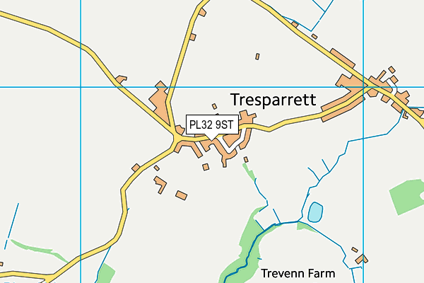 PL32 9ST map - OS VectorMap District (Ordnance Survey)