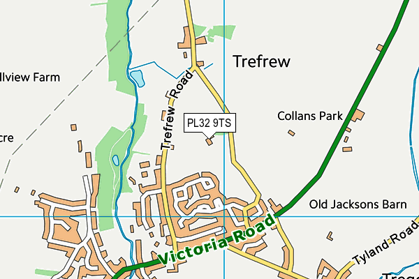 Trefrew Park map (PL32 9TS) - OS VectorMap District (Ordnance Survey)